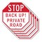 Signmission Stop Back Up! Private Road, 10 inch X 10 inch, Aluminum Metal Signs, 5PK OC-A-5Pack-10-232 - alternate 1