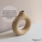 Uniquewise 5-Inch Decorative Small Hollow Ceramic Donut Table Vase - Handmade, Minimalist Boho Style,  QI004733.S - alternate 2