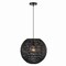 Jonathan Y Luna 15.75" 1-Light Bohemian Modern Woven Rattan/Iron LED Pendant, Black JYL6503C - alternate 1