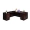 Boss Office Products BOSS 66" Executive L-Shape Desk Group, Dual File Peds in Mahogany Finish GroupA21-M - alternate 1