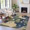 Homeroots 9' X 12' Navy Blue Gold And Olive Green Abstract Washable Indoor Outdoor Area Rug 630607 - alternate 2