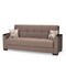 Homeroots 87" Brown Chenille Convertible Futon Sleeper Sofa And Toss Pillows With Storage 607102 - alternate 2