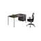 Boss Office Products BOSS 60" x 24" Driftwood Finish Desk Top, Silver Steel Frame with File Drawers SGS5002-101 - alternate 1