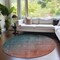 Homeroots 8' Round Gray and Red Orange Round Ombre Washable Non Skid Indoor Outdoor Area Rug 563732 - alternate 2