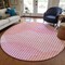 Homeroots 8' Pink Copper And Ivory Round Geometric Washable Indoor Outdoor Area Rug 597651 - alternate 2