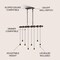 Jonathan Y Rhys 40" 8-Light Vintage Industrial Driftwood Iron LED Linear Chandelier w/Height Adjustable Bulbs, B JYL1330A - alternate 2