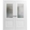 Sartodoors Solid French Double Doors 36 x 80in, Lucia 8822 White Silk W/ Frosted Glass LUCIA8822DD-WS-36 - alternate 2