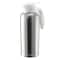 Service Ideas ErgoServ 1-Liter Stainless Vacuum Insulated Creamer, Push Button Lid in Brushed Stainless and White 10-00744-WH0 - alternate 1