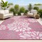 Jonathan Y Zinnia Modern Floral Textured Weave Fuchsia/Light Gray 4 ft. x 6 ft. Indoor/Outdoor Area Rug SMB110F-4 - alternate 1