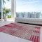 Homeroots 5' X 8' Burgundy Pink And Blush Striped Washable Indoor Outdoor Area Rug 613164 - alternate 2