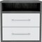 Homeroots 20" Gray Wood Two Drawer Nightstand 543666 - alternate 2