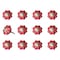 Homeroots Set of Twelve Red Pink And Green Floral Ceramic Drawer Pull Knobs, 12PK 321697 - alternate 2