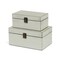 Homeroots Set of Two Off White Solid Wood Box With Lid, 2PK 489395 - alternate 1