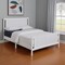 Homeroots White and Gray Reversible Inlaid Panels Solid Wood Full Bed Frame 530214 - alternate 1