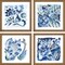 Homeroots Set Of Four Indigo Ornament II Gold Framed Print Wall Art, 4PK 416776 - alternate 1