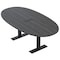 Skutchi Designs 6ft Conference Table With Power Unit | 6 Person Modular Boval Meeting Table | Harmony Series HAR-BOVL-48X72-T.BK-WA7949-EBLK - alternate 1