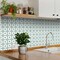 Homeroots 12" X 12" Light Sage And White Circle Flower Peel and Stick Removable Tiles 556395 - alternate 2