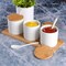 Gibson Gracious Dining 10 Piece Fine Ceramic Condiment Jars with Bamboo Lids and Spoons in White 134307.10R - alternate 2
