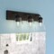 Vaxcel Lowell 3-Light Vanity Light, Matte Black, Clear Glass, 24-In. Wide W0589 - alternate 2