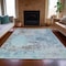 Homeroots 10' X 14' Turquoise Denim Blue And Gray Abstract Washable Indoor Outdoor Area Rug 630818 - alternate 2