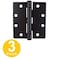 Global Door Controls 4.5 in. x 4 in. Black Commercial Full Mortise Square Corner Door Hinge with Removable Pin Pack of 3 CP4540BBRNRP-BK-3 - alternate 1