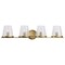 Nuvo Valentine, 4 Light Vanity, Vintage Brass Finish, Hammered Glass 60/8264 - alternate 2