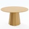 Homeroots 52" Natural Wood Pedestal Base Round Top Dining Table 721090 - alternate 1