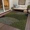 Homeroots 3' X 5' Olive Green And Black Geometric Washable Indoor Outdoor Area Rug 597643 - alternate 2