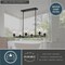Vaxcel Lander 6 Light Matte Black Linear Chandelier Island Pendant Fixture with Clear Glass Globes H0278 - alternate 2