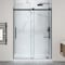 Anzzi 76'' x 57-60'' Sliding Frameless Shower Door in Matte Black with Alcove Right Drain Shower Base SD-5902302R-MB - alternate 2