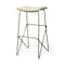 Homeroots 30" Cream and Gold Iron and Fabric Backless Bar Height Bar Chair 605918 - alternate 2