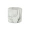 Homeroots 6in White and Gray Marbleized Ceramic Indoor Outdoor Round Pot Planter 487436 - alternate 1