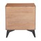 Homeroots 21" Walnut Wood and Steel Two Drawer Nightstand 668547 - alternate 2