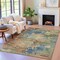 Homeroots 3' X 5' Blue Green And Beige Abstract Washable Indoor Outdoor Area Rug 630723 - alternate 2