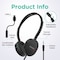 Venturex Stereo Kids Learning Phone & Computer Headphone, 3.5mm & USB-C Adapter, Black, 50PK K22 - alternate 3