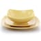 Gibson Home Zen Buffetware 12 Piece Square Fine Ceramic Dinnerware Set in Matte Yellow 750118979M - alternate 2