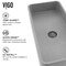 Vigo Palazzo 24inL x 11inW x 5inH Concreto Stone Rectangular Vessel Bathroom Sink in Gray VG04060 - alternate 2
