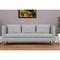Homeroots 85" Gray Leather Sofa With Brown Legs 546411 - alternate 2