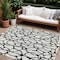 Homeroots 9' X 12' Ivory And Black Geometric Washable Indoor Outdoor Area Rug 599206 - alternate 1