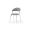 Homeroots Set of Two Gray and Silver Faux Leather and Stainless Steel Open Back Dining Side Chairs, 2PK 719101 - alternate 3