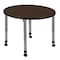 Regency Round Kee Height Adjustable Mobile Classroom Activity Table, 36 in W, 36 in L, Neo Walnut TB36RNDNWAPCGY - alternate 1