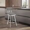 Armen Living Benjamin 30in Swivel Bar Stool in Brushed Stainless Steel with Gray Faux Leather LCBEBABSVGRY30 - alternate 2