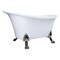 Kingston Brass 51" Acrylic Oval Double Slipper Clawfoot Tub, No Faucet Drillings, Glossy White/Brushed Nickel VTND512824WAC8 - alternate 1
