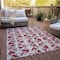 Homeroots 9' X 12' Burgundy And Ivory Abstract Washable Indoor Outdoor Area Rug 614141 - alternate 2