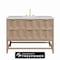 James Martin Vanities Emmeline 48 in. Single Vanity, Pebble Oak w/ 3 CM Ethereal Noctis Silestone Top D100-V48-PBO-FENC - alternate 1