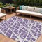 Homeroots 10' X 14' Purple and White Abstract Washable Non Skid Indoor Outdoor Area Rug 559315 - alternate 1