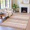 Homeroots 5' X 8' Pink And Beige Striped Washable Indoor Outdoor Area Rug 632234 - alternate 3