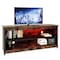 Homeroots 55in Brown And Black Open shelving TV Stand with Bookcase 480470 - alternate 2