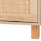 Baxton Studio Sebille Mid-Century Modern Light Brown Finished Wood 3-Drawer Storage Chest with Natural Rattan 207-12464 - alternate 2