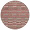 Homeroots 8' Red Beige And Copper Round Striped Washable Indoor Outdoor Area Rug 587934 - alternate 2